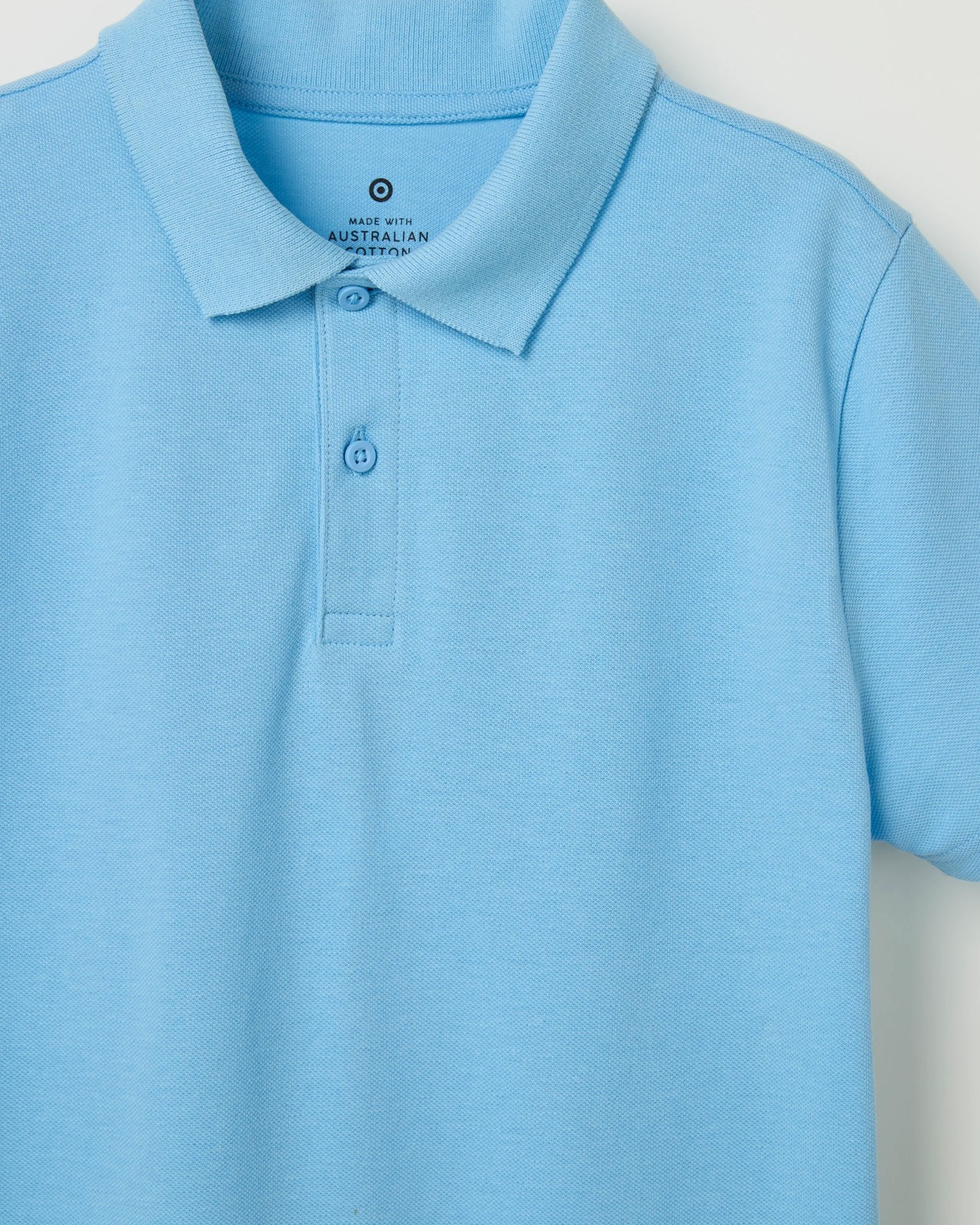 Australian Cotton School Polo T-Shirt - Light Blue 2 of 3