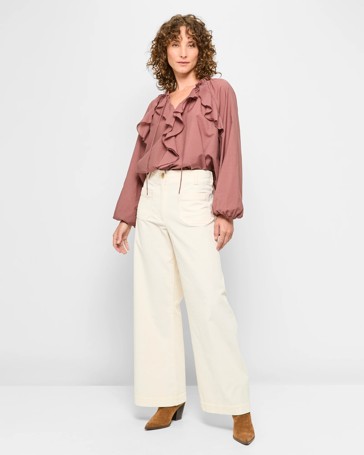 Stretch Wide Leg Cord Pants