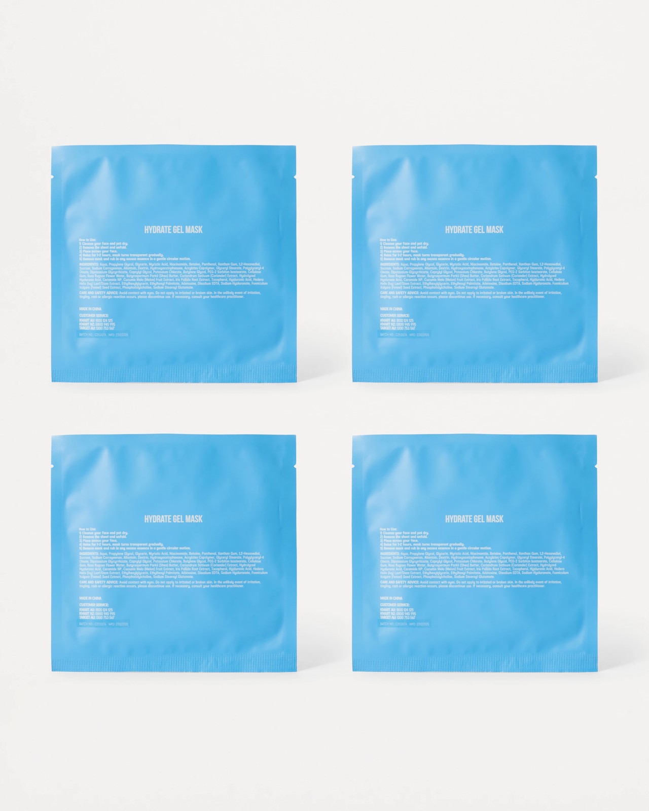 OXX Skincare 4 Pack Hydrate Gel Masks - Niacinamide - Low Molecular Hyaluronic Acid Solution - Ceramide and Panthenol 3 of 4