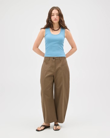 Lily Loves Australian Cotton Blend Scoop Neck Ribbed Tank Top
