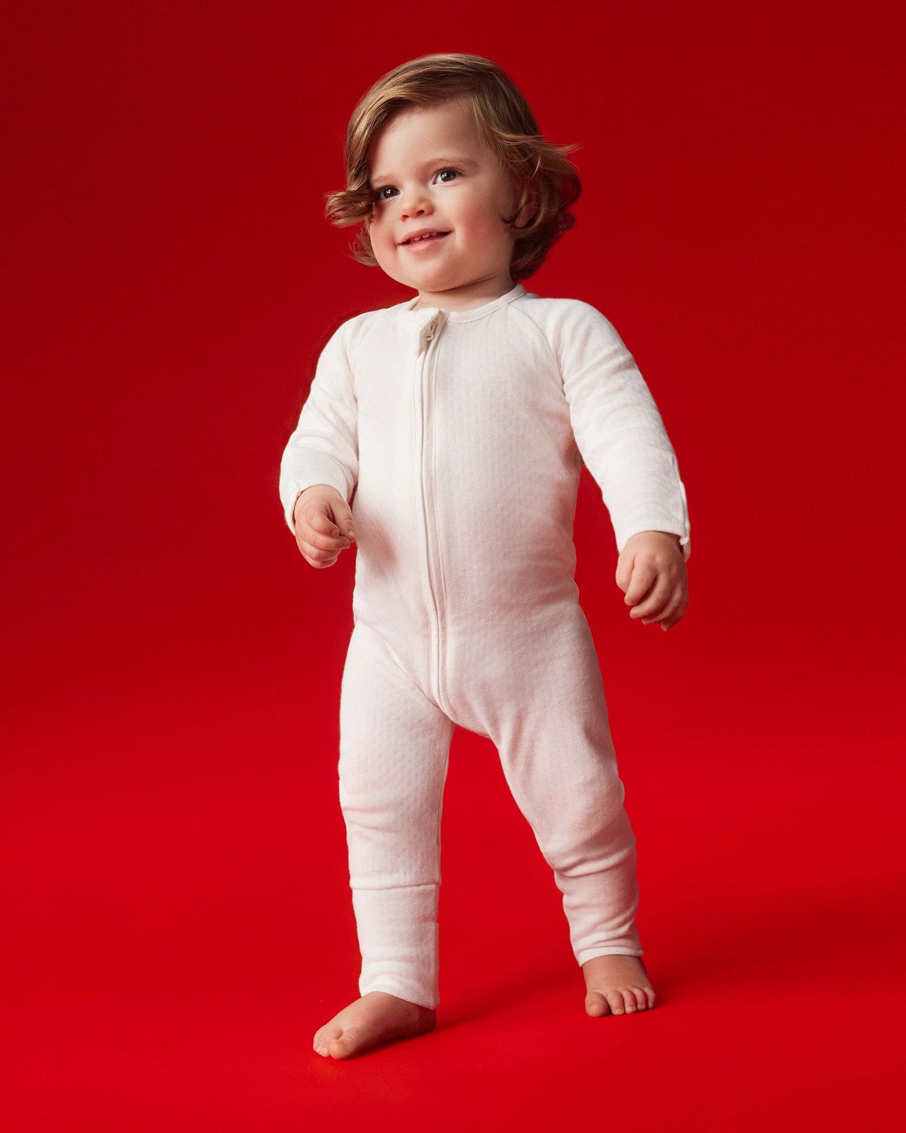 Baby Organic Cotton Pointelle Zip Coverall - Cream 4 of 5