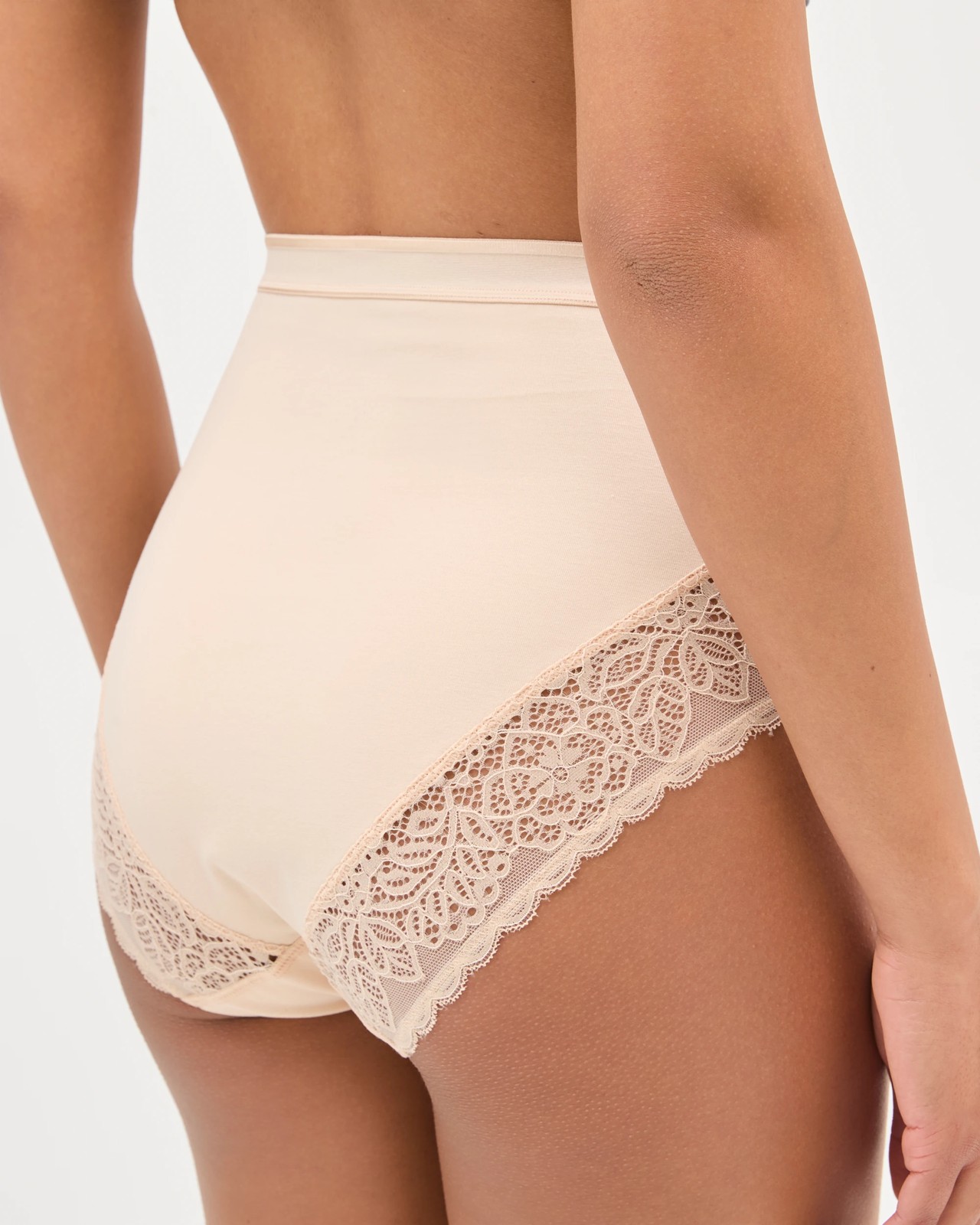 Australian Cotton Blend 2 Pack Luna Lace Light Shaping Full Briefs - Bare Beauty 4 of 4