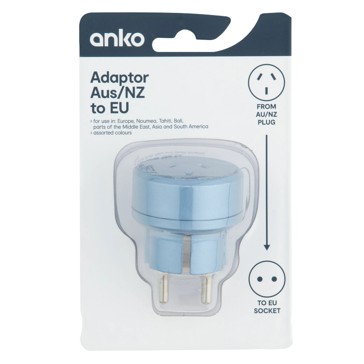 Anko Adaptor Aus/NZ to EU - Assorted