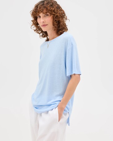 Linen Blend Relaxed T-Shirt