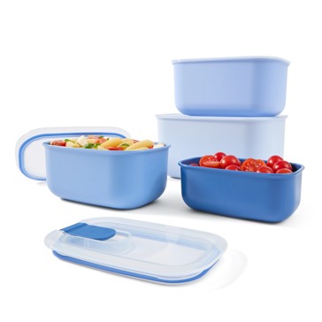 4 Piece Rectangle Food Containers - Anko