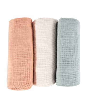 Anko 3 Pack Cotton Muslin Wraps - Textured