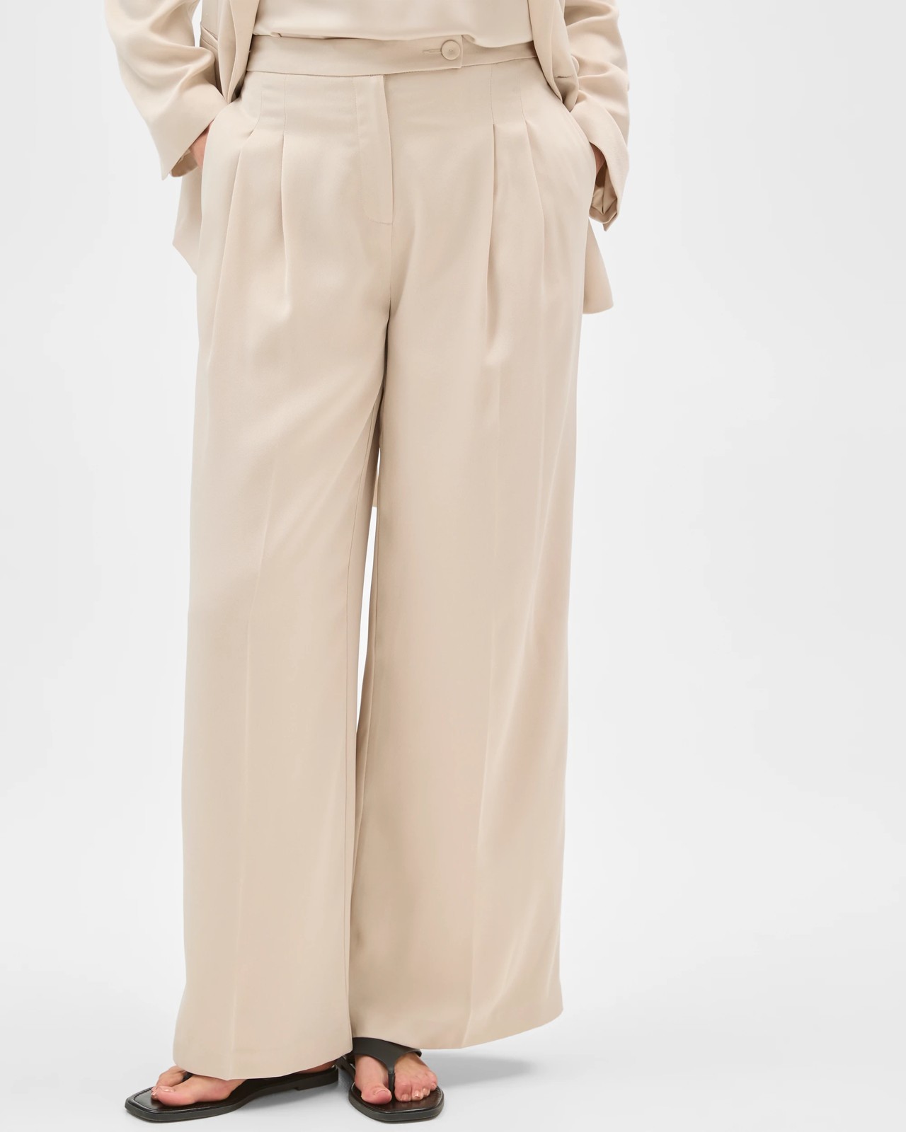 Preview Erica Tailored Wide Leg Satin Pants 5 of 5