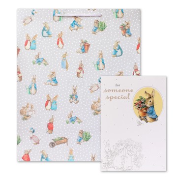 Hallmark Peter Rabbit Gift Bag and Card Combo - Large