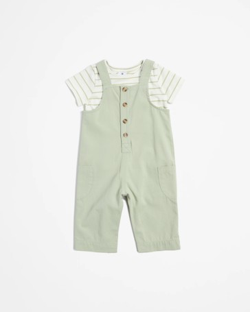 Baby Dungaree and T-Shirt 2 Piece Set