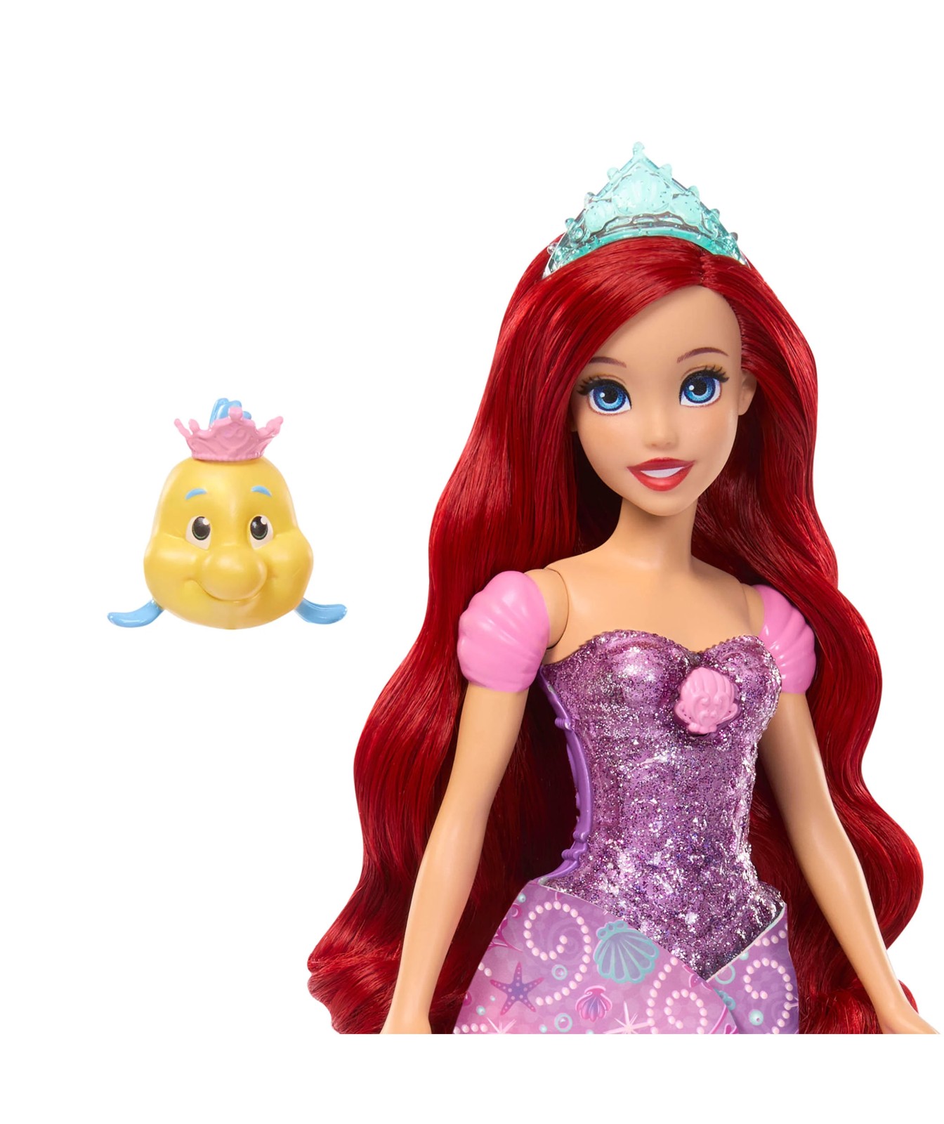Disney Princess Ariel Human to Mermaid Transforming Fashion Doll with Flounder & 2 Accessories 6 of 6