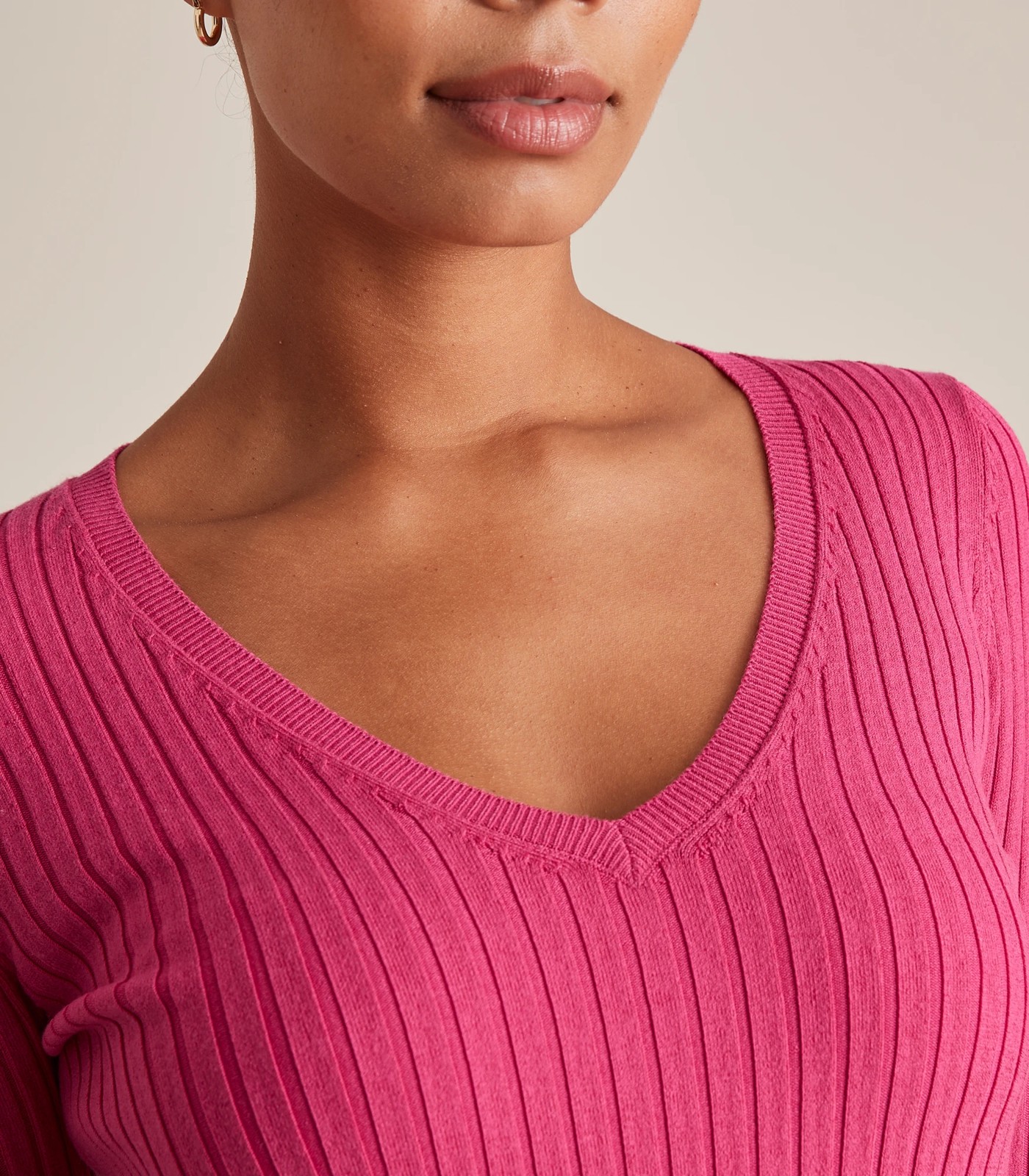 Preview V-Neck Rib Knit Top 5 of 6