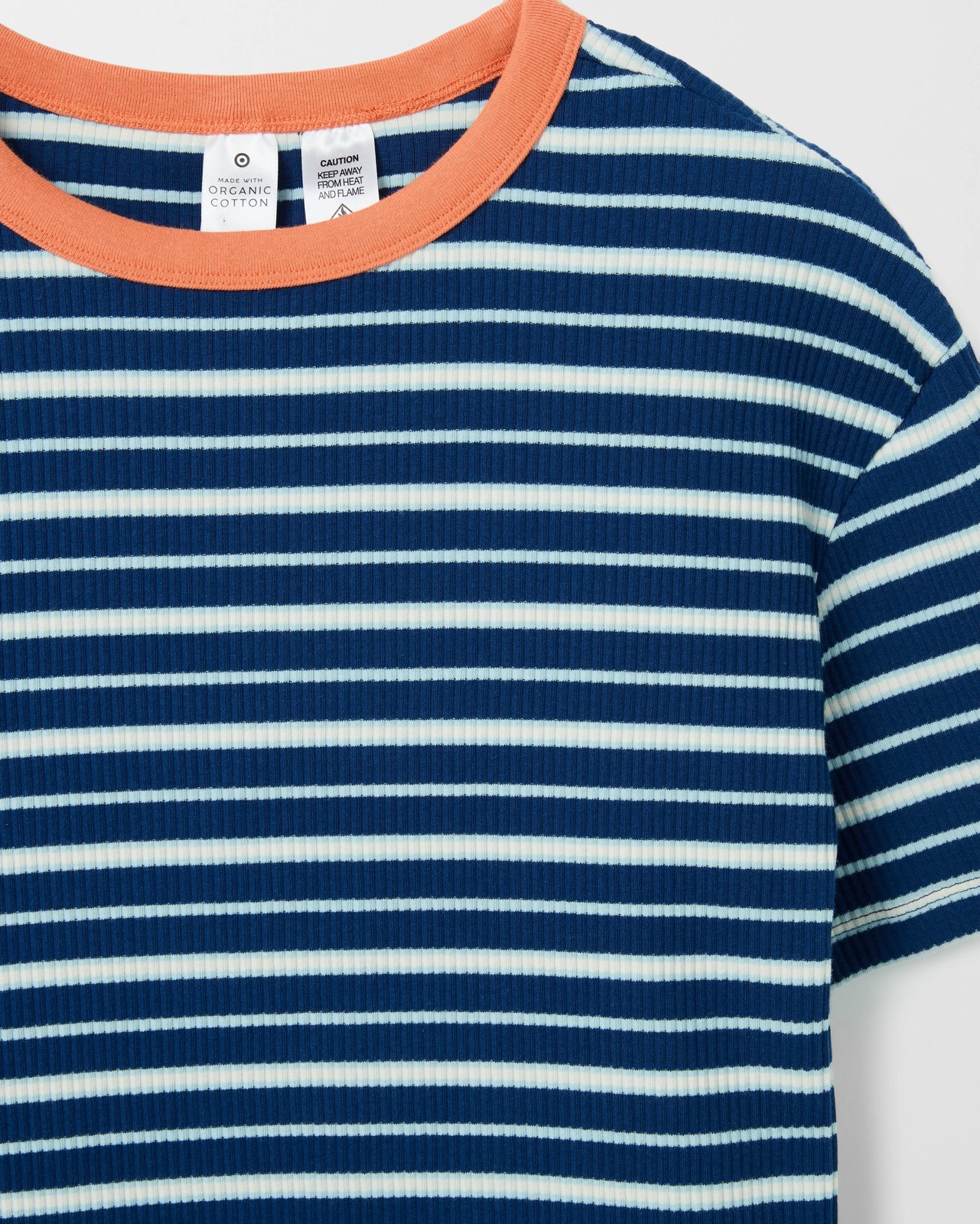 Organic Cotton Older Boys Oversized Rib Knit Pyjama Set - Multi Stripe 2 of 4