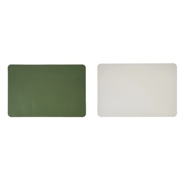 Anko Leather Look Reversible Placemat - Taupe and Green