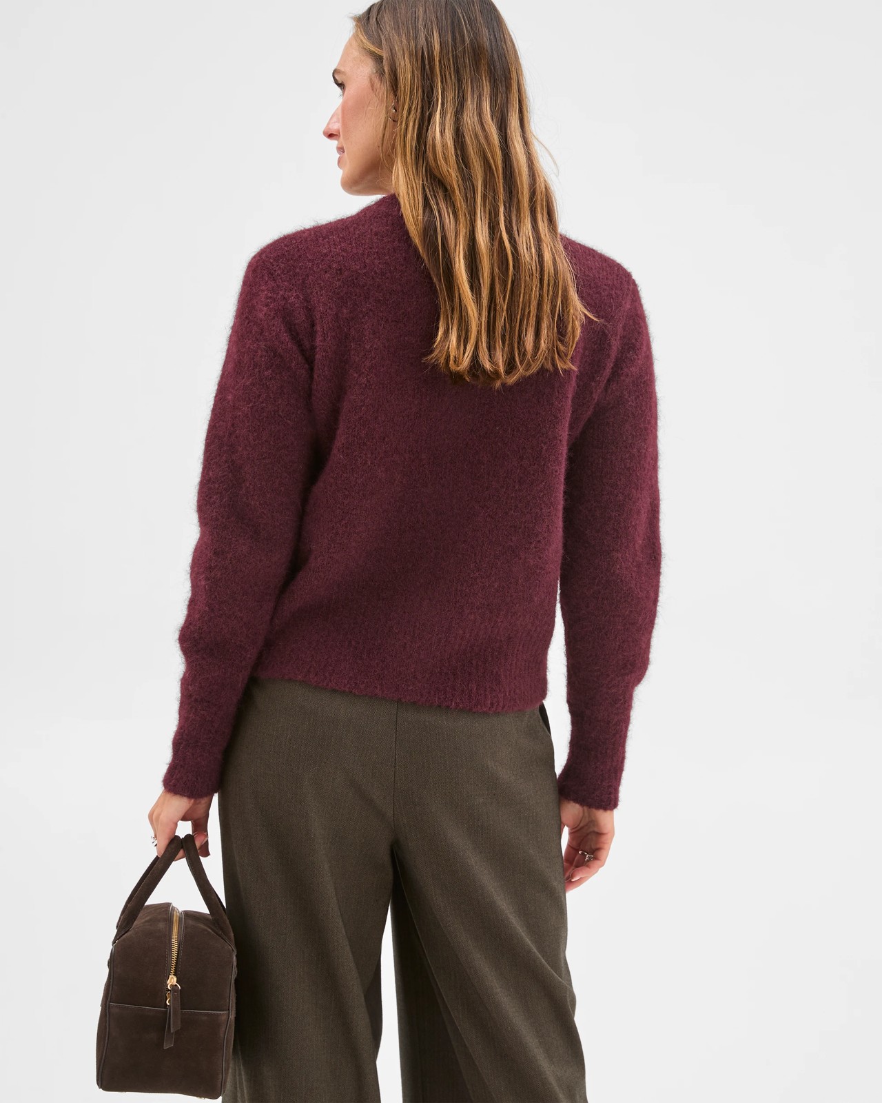 Preview Long Sleeve Plush Cardigan - Pinot 6 of 6