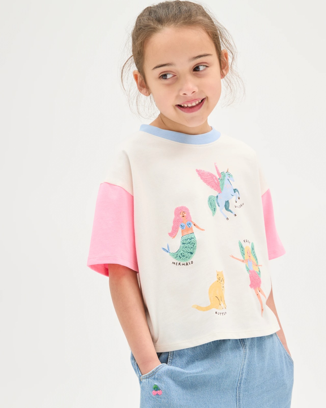 Australian Cotton Boxy Event T-Shirt - Mermaid Unicorn Multi 2 of 5