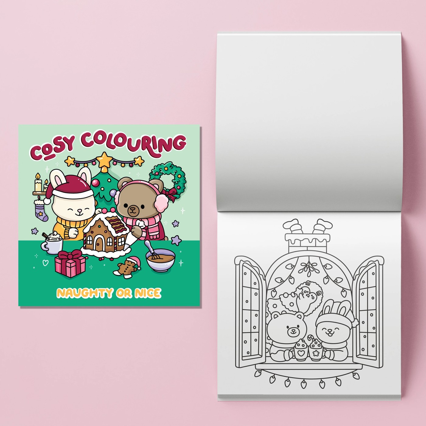 Art Maker Cosy Colouring Art Kit: Naughty or Nice - Book 4 of 5