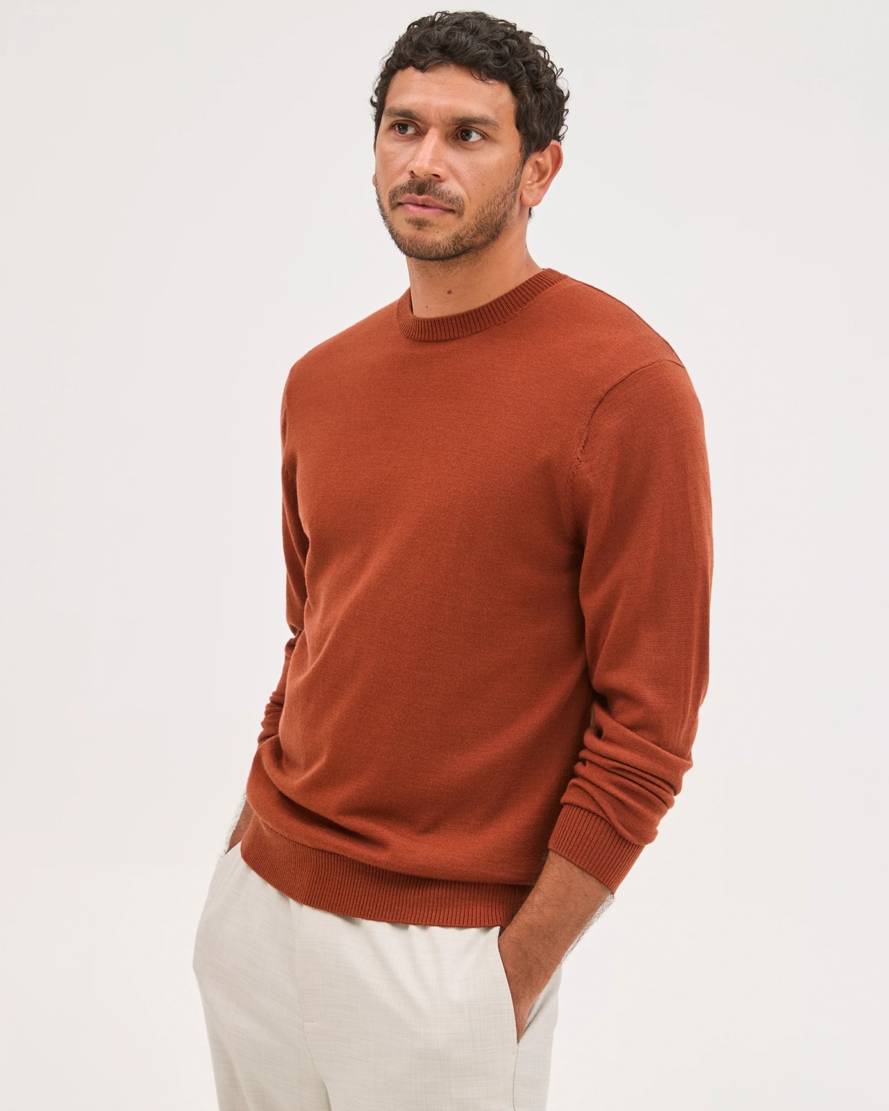 Preview Australian Merino Wool Knit Jumper - Rust  4 of 5