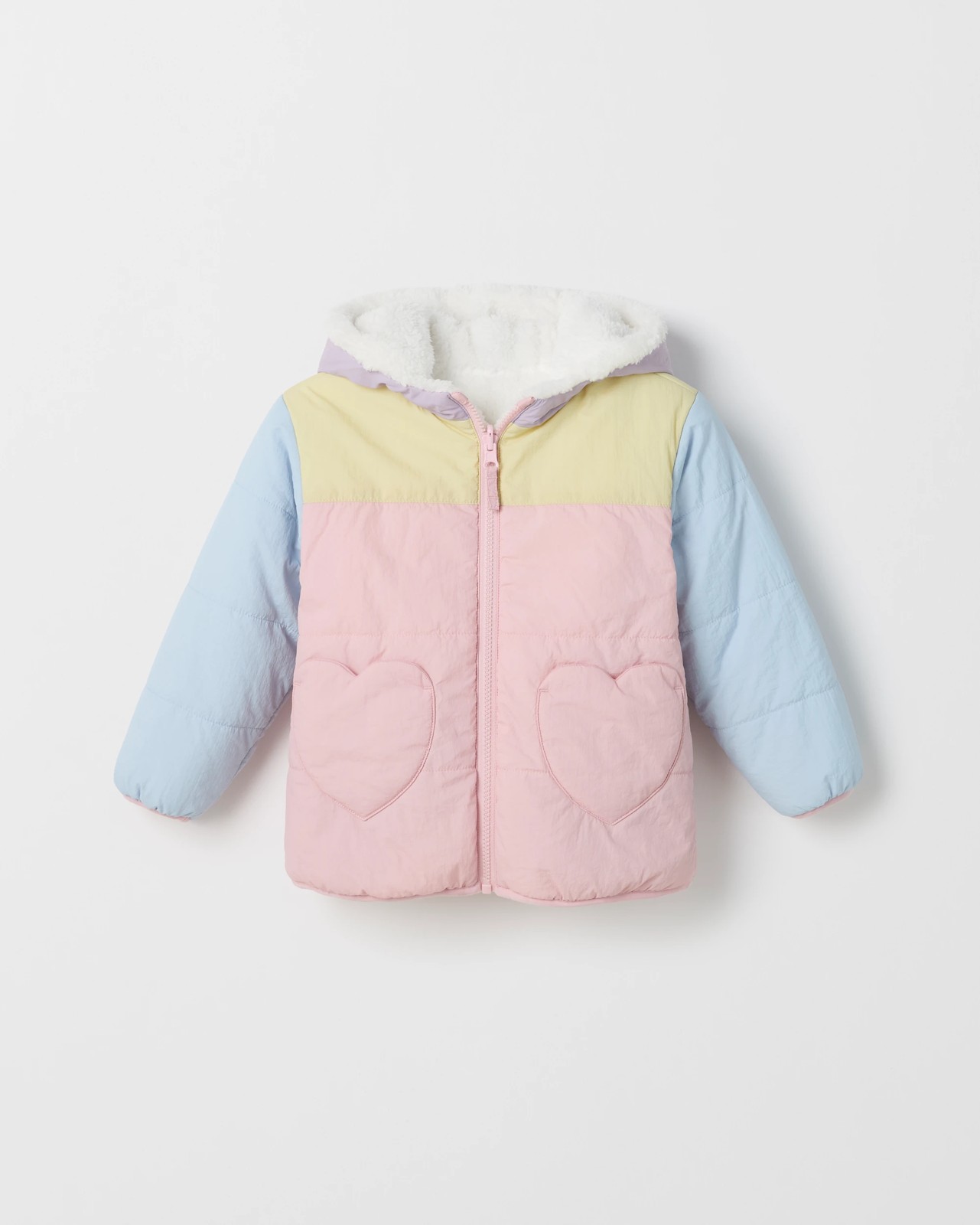 Reversible Hooded Heart Pocket Puffer Jacket - Multi 5 of 5