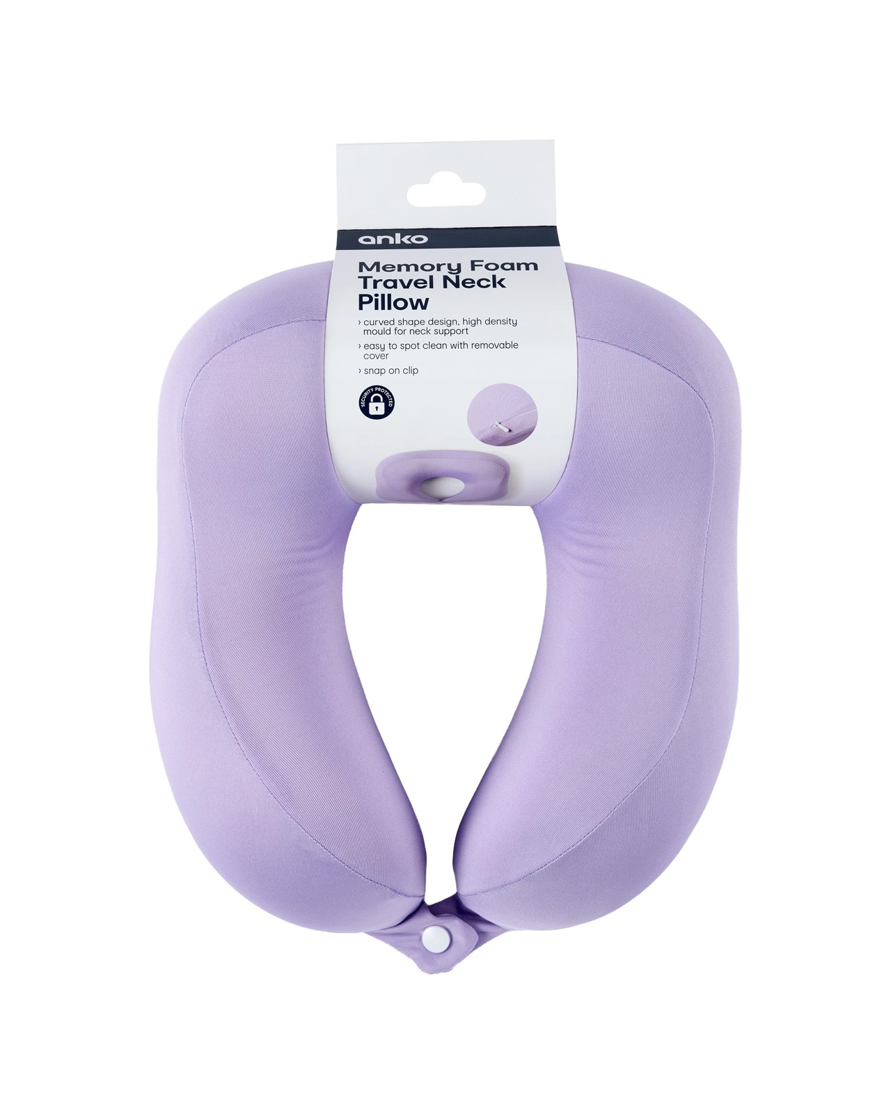 Anko Memory Foam Travel Neck Pillow - Lilac 6 of 6