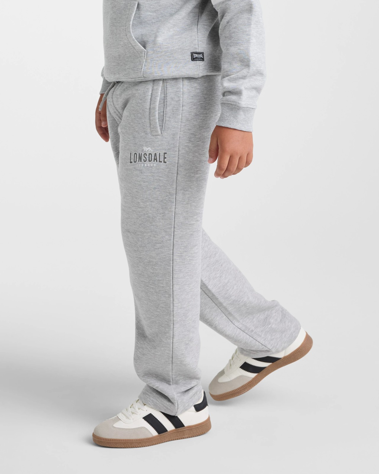 Lonsdale London Boys Retro Sport Trackpants - Grey Marle 4 of 5