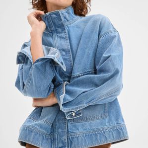 Denim Funnel Neck Jacket product image
