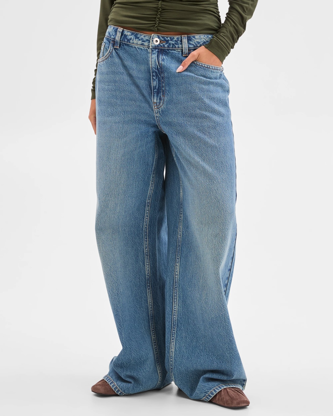 Lily Loves Mid Rise Wide Leg Denim Jeans 5 of 6