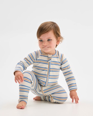 Baby Organic Cotton Rib Zip Footless Coverall