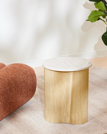 Anko Marble Ribbed Side Table