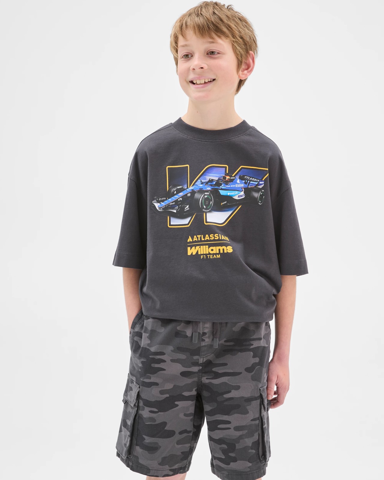 Cotton Knee Length Cargo Shorts - Black Camo 5 of 5