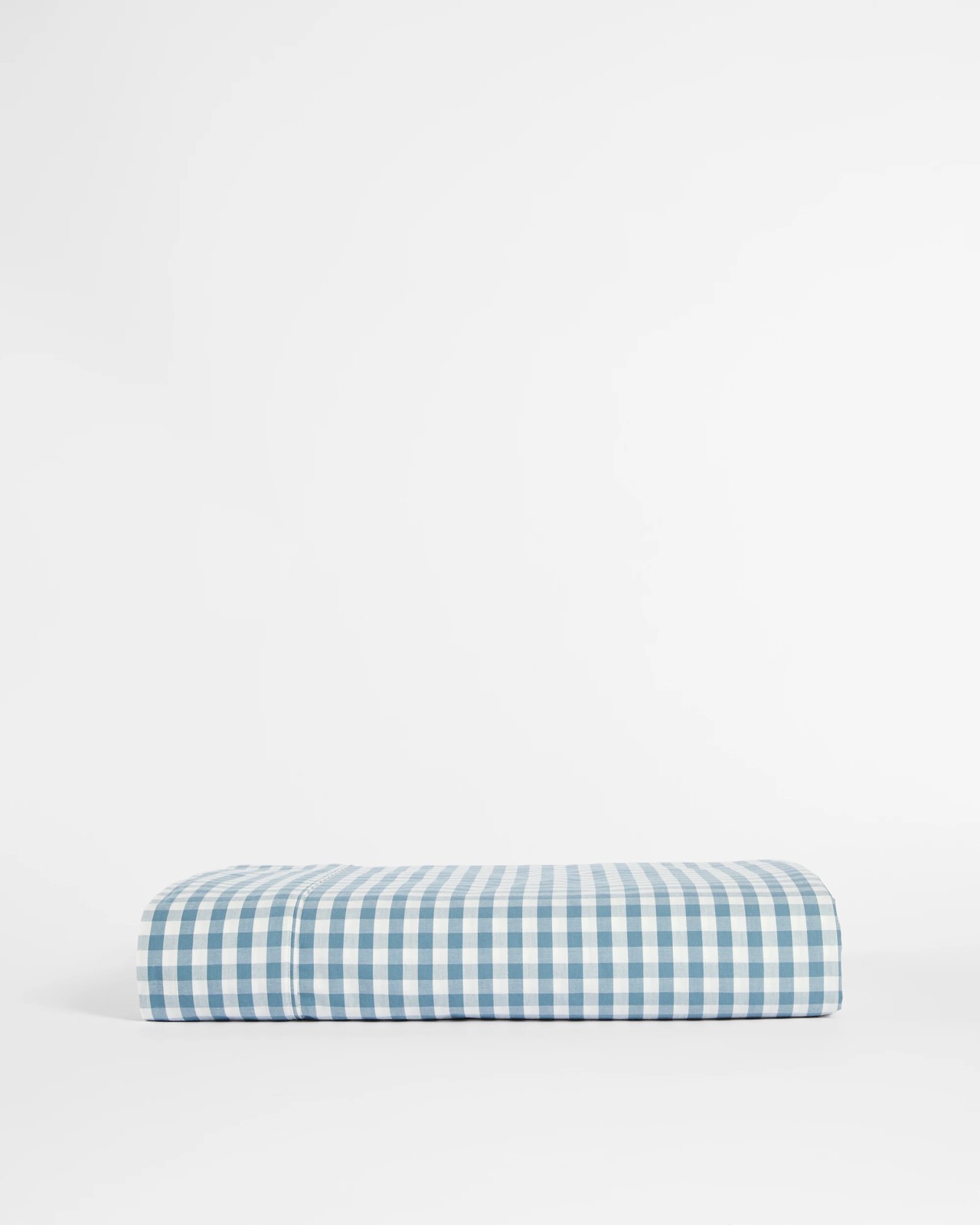 Gingham Australian Cotton Mix & Match Flat Sheet - Blue Stone 4 of 4
