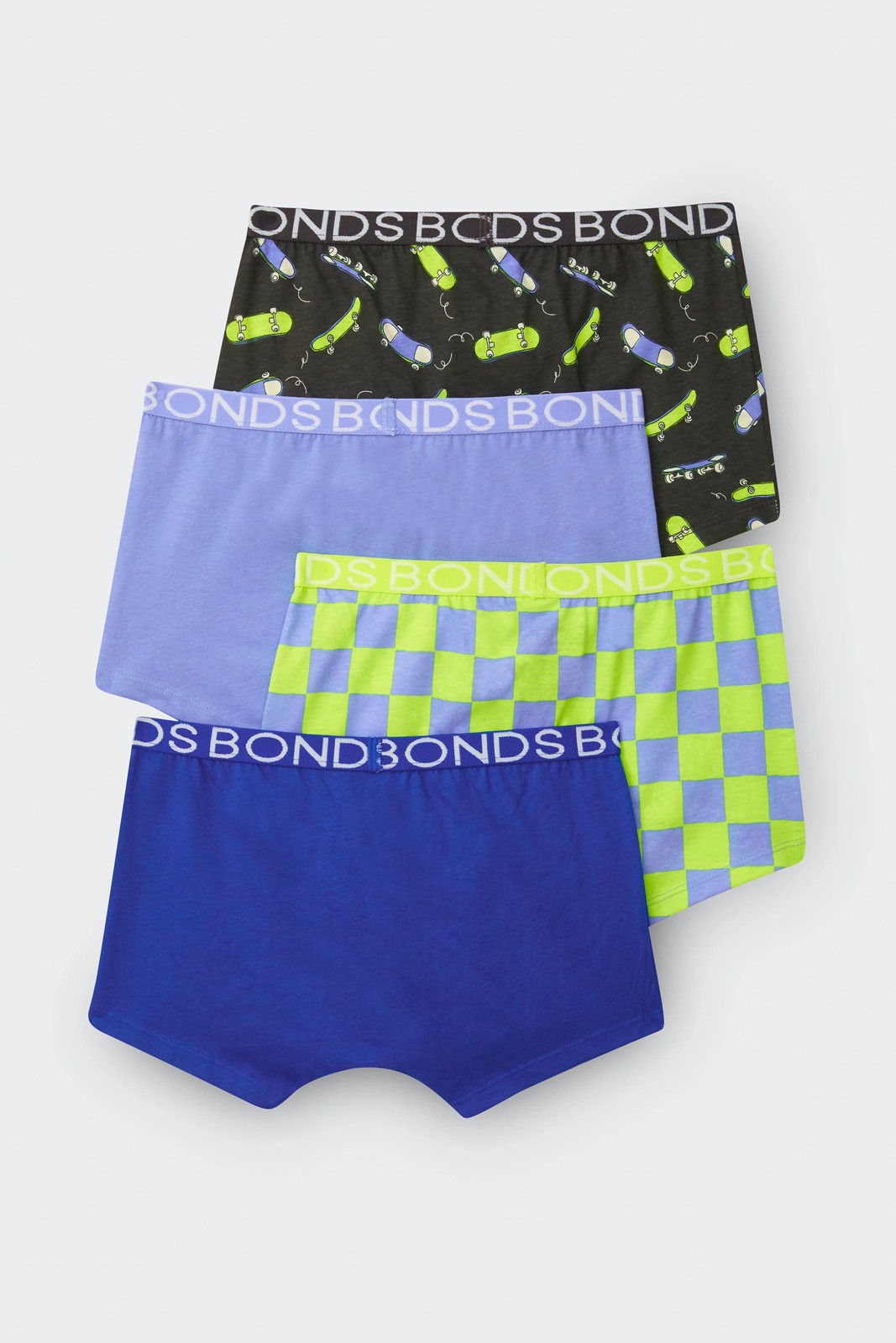 Bonds Cotton 4 Pack Boys Trunks - Multi Kickslip Kicks 2 of 4