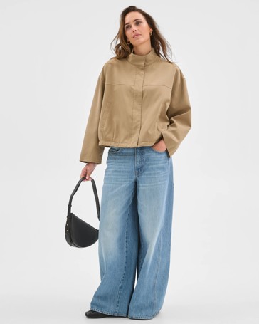 Australian Cotton Blend Bubble Hem Jacket