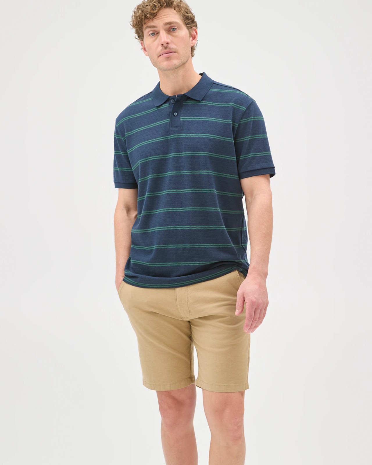 Australian Cotton Striped Polo Top - Night Sky 5 of 6