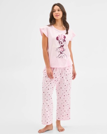 Australian Cotton Disney Minnie Mouse Crop Leg Pyjama Set