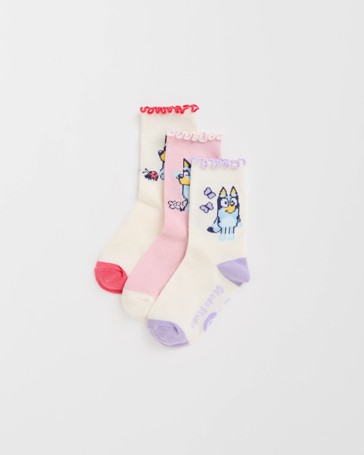 Bluey 3 Pack Younger Girls Crew Socks