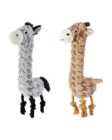 Anko Pet Toy Long Neck Squeaker Plush- Assorted