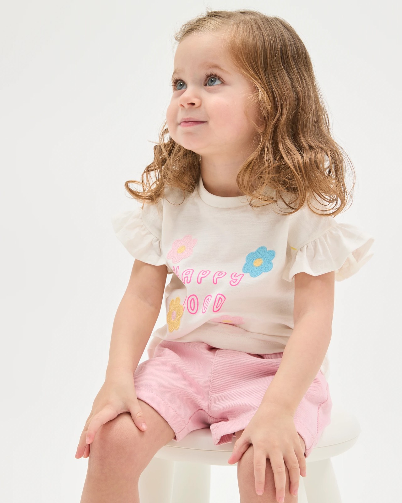 Baby Crochet Detail T-Shirt and Shorts 2 Piece Set - Cloud Dancer 4 of 5
