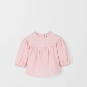 Baby Long Sleeve Textured Woven Blouse