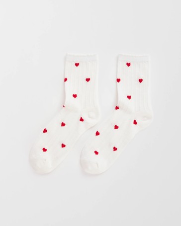 Australian Cotton Blend Pointelle Crew Socks