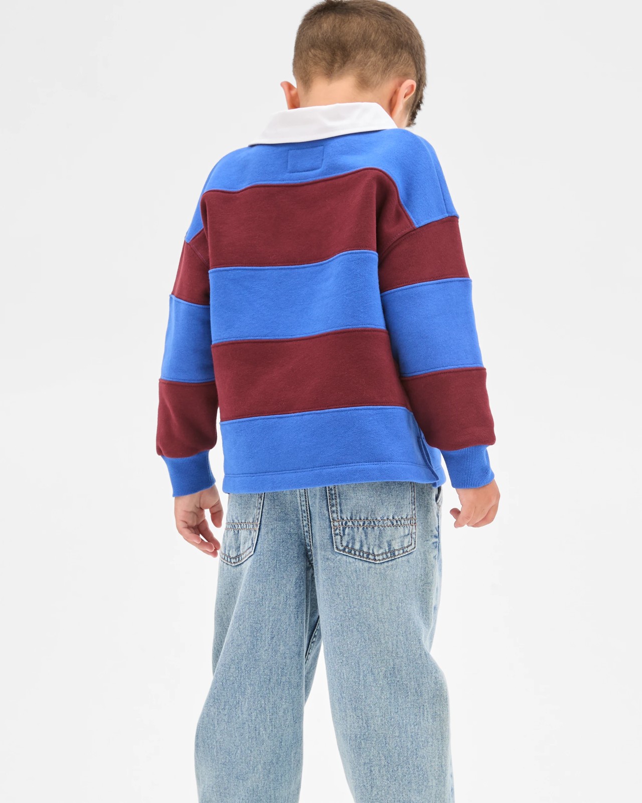 Australian Cotton Blend Heavyweight Oversized Rugby Jumper - Blue 4 of 5