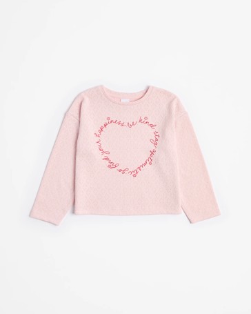 Textured Knit Long Sleeve Top