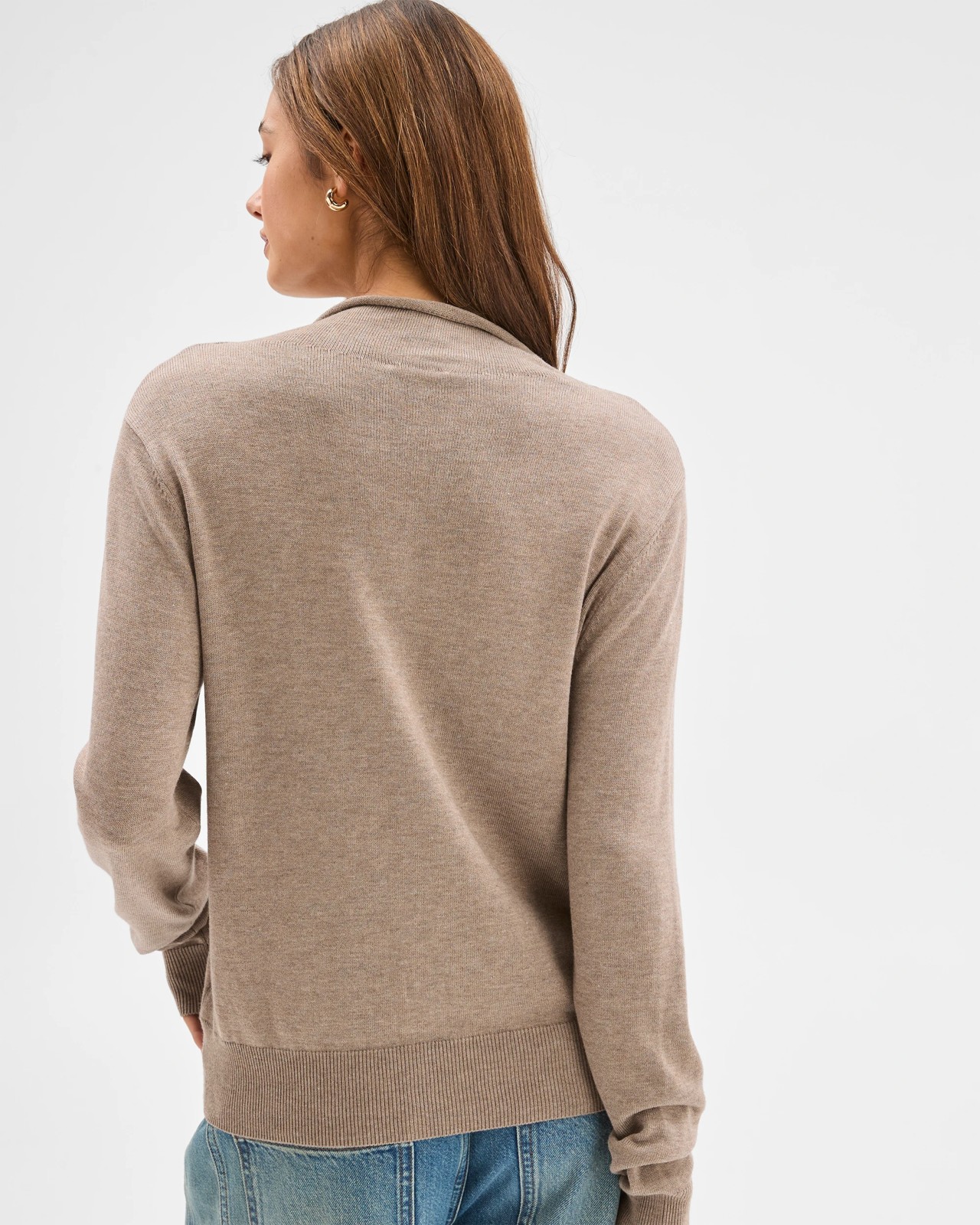 Lily Loves High Neck Cardigan - Cocoa Marle 6 of 6