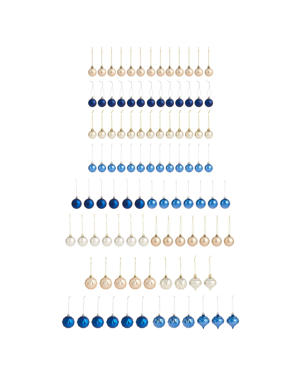 Anko 100 Pack Blues Baubles 2 of 5