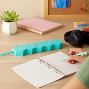 Arlec 4 Outlet Lightning Overload Protected Powerboard - Teal product image