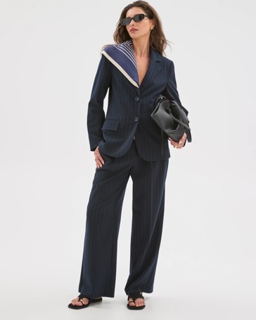 Petites Pinstripe Tailored Blazer