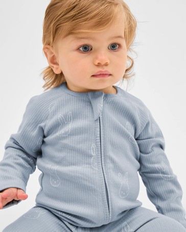 Baby Organic Cotton Print Zip Coverall