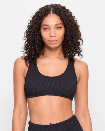 Crinkle Scoop Swim Bikini Top