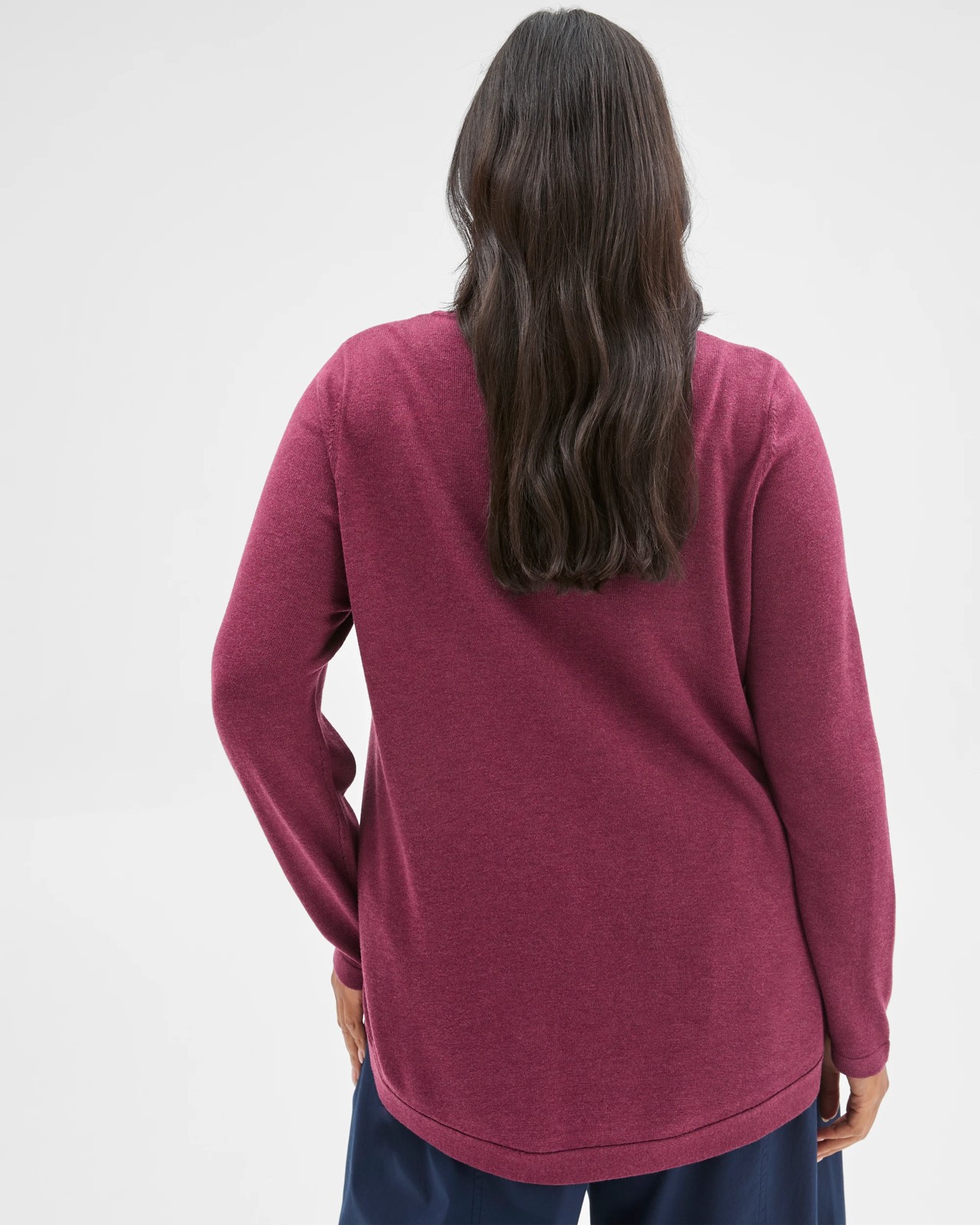 Plus Size Long Sleeve Curve Hem Rib Jumper - Crushed Violet Marle 6 of 6