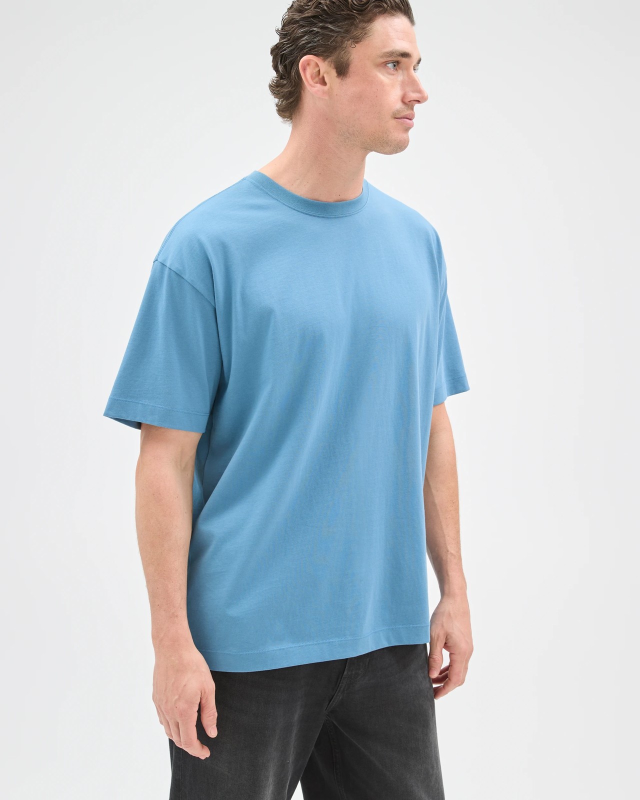 Australian Cotton Relaxed T-Shirt - Agean Blue 4 of 6