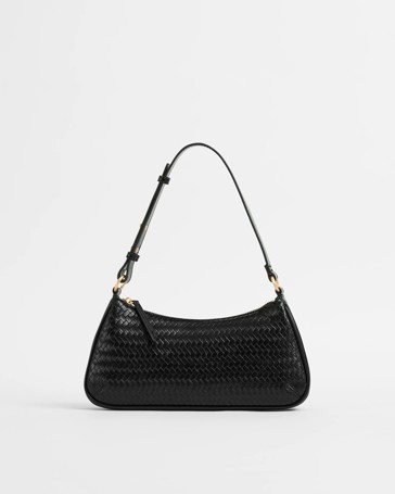 Mini Seamed Embossed Weave Shoulder Bag